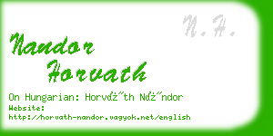 nandor horvath business card